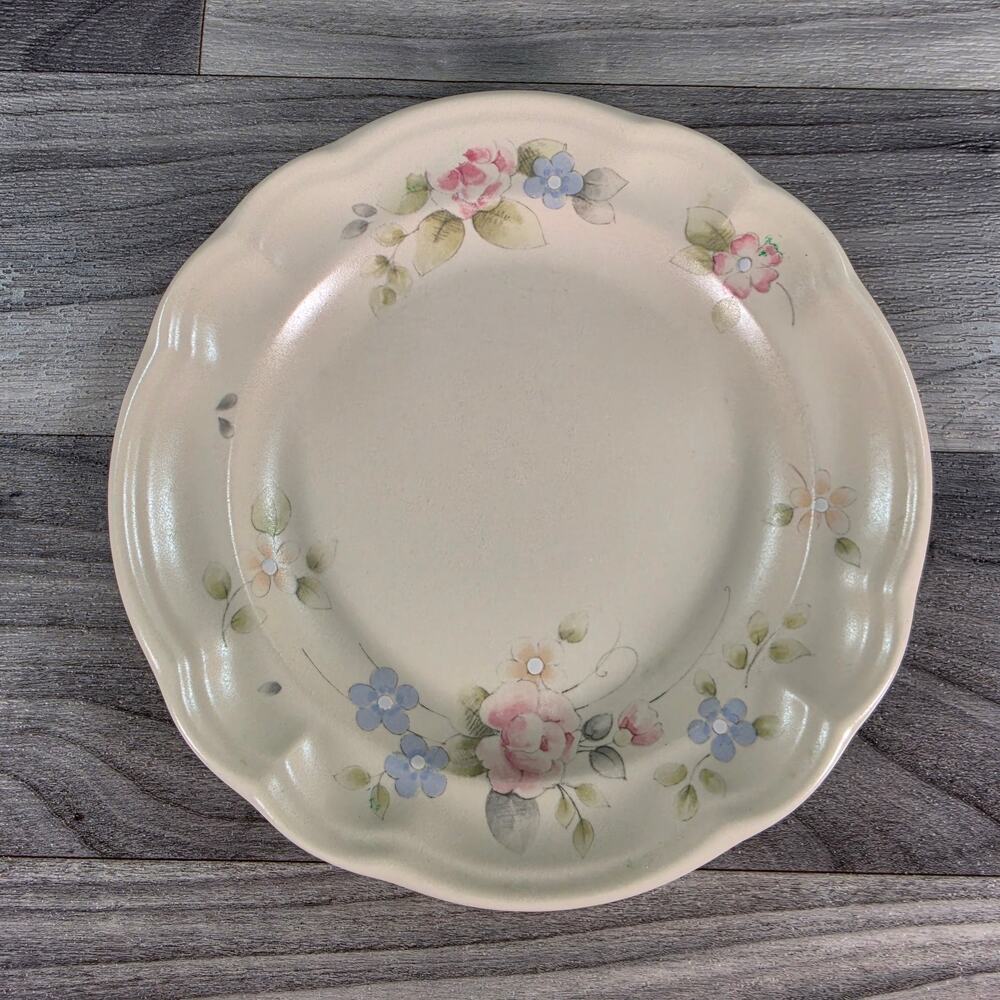 VTG Pfaltzgraff Tea Rose Salad Plate 8.25 Inch USA Scalloped Stoneware MULTIPLES